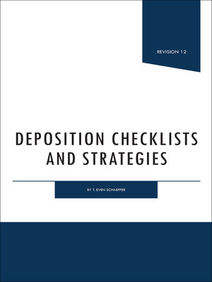 cover image of Deposition Checklists and Strategies
